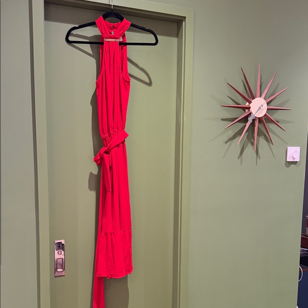 Michael Kors Vibrant Red Halter Dress